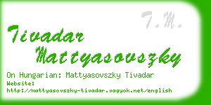 tivadar mattyasovszky business card